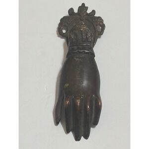 Antique Carrera Bronze Hand Of Fatima Door Knocker Victorian Lady's Hand Spanish